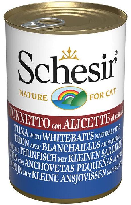 Schesir Wet Cat ТУНЕЦЬ і АНЧОУСИ в бульйоні вологий корм консерви для котів 140 г (270214)